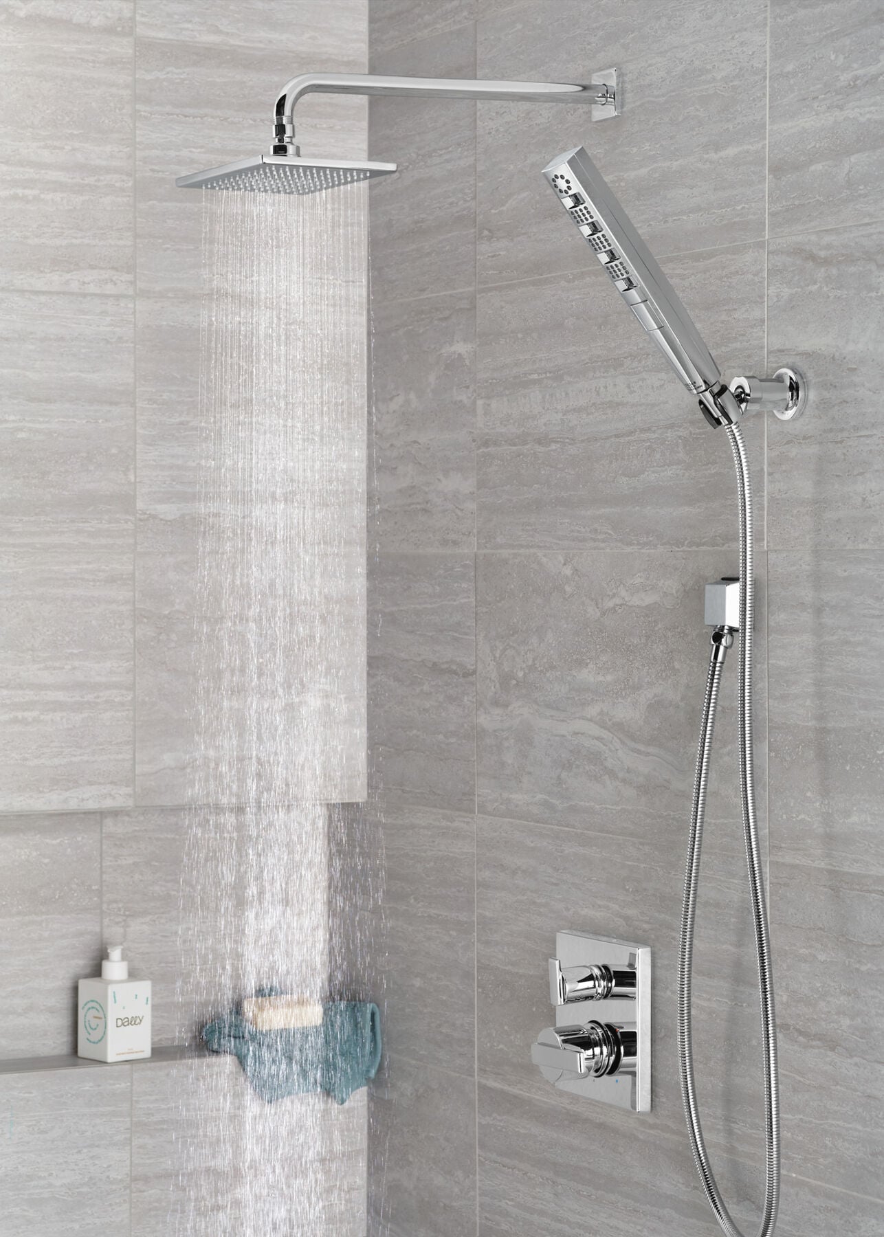 H<sub>2</sub>Okinetic&reg; 4-Setting Wall Mount Hand Shower