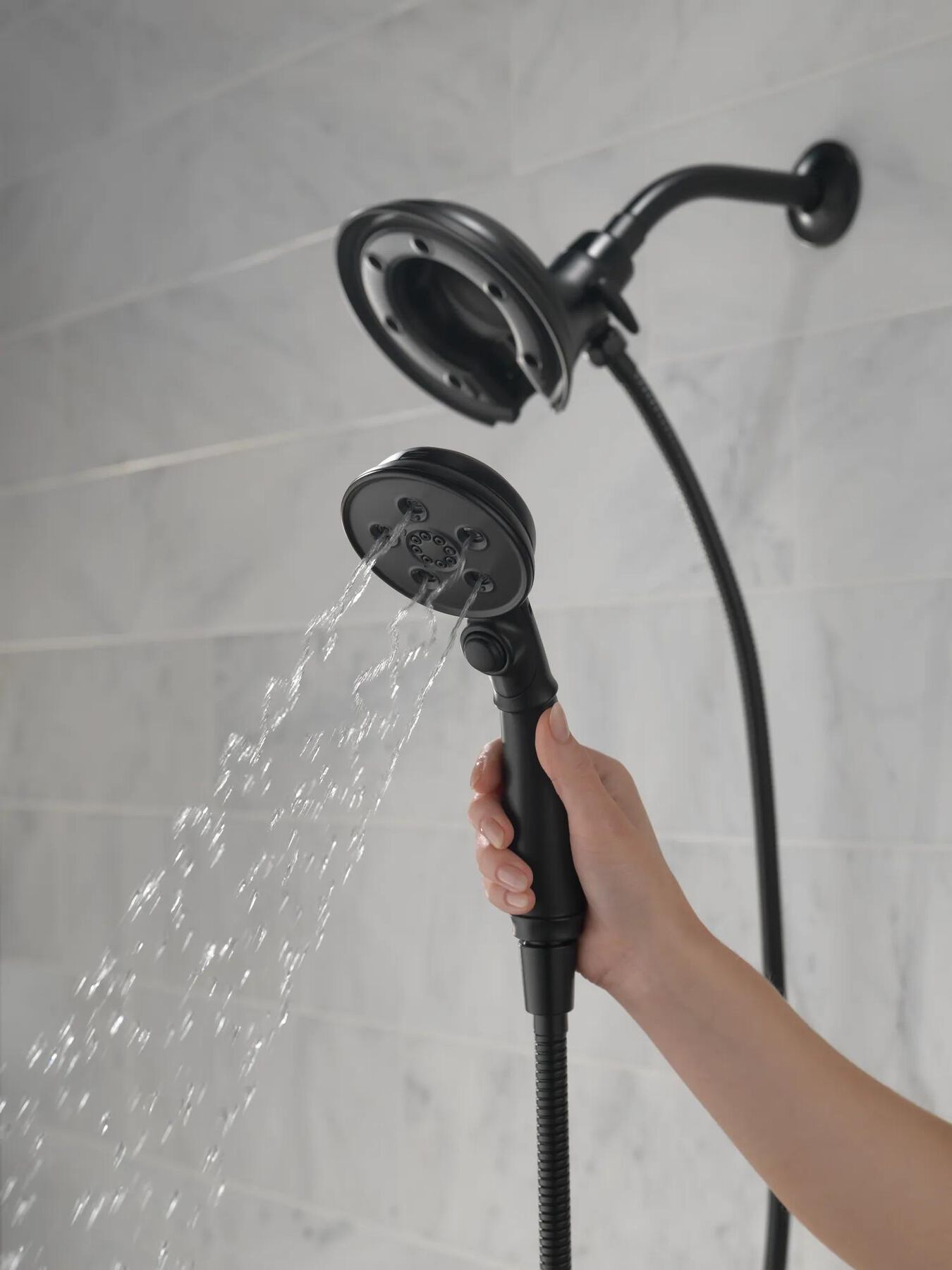 H<sub>2</sub>Okinetic&reg; In2ition&reg; 4-Setting Two-in-One Shower