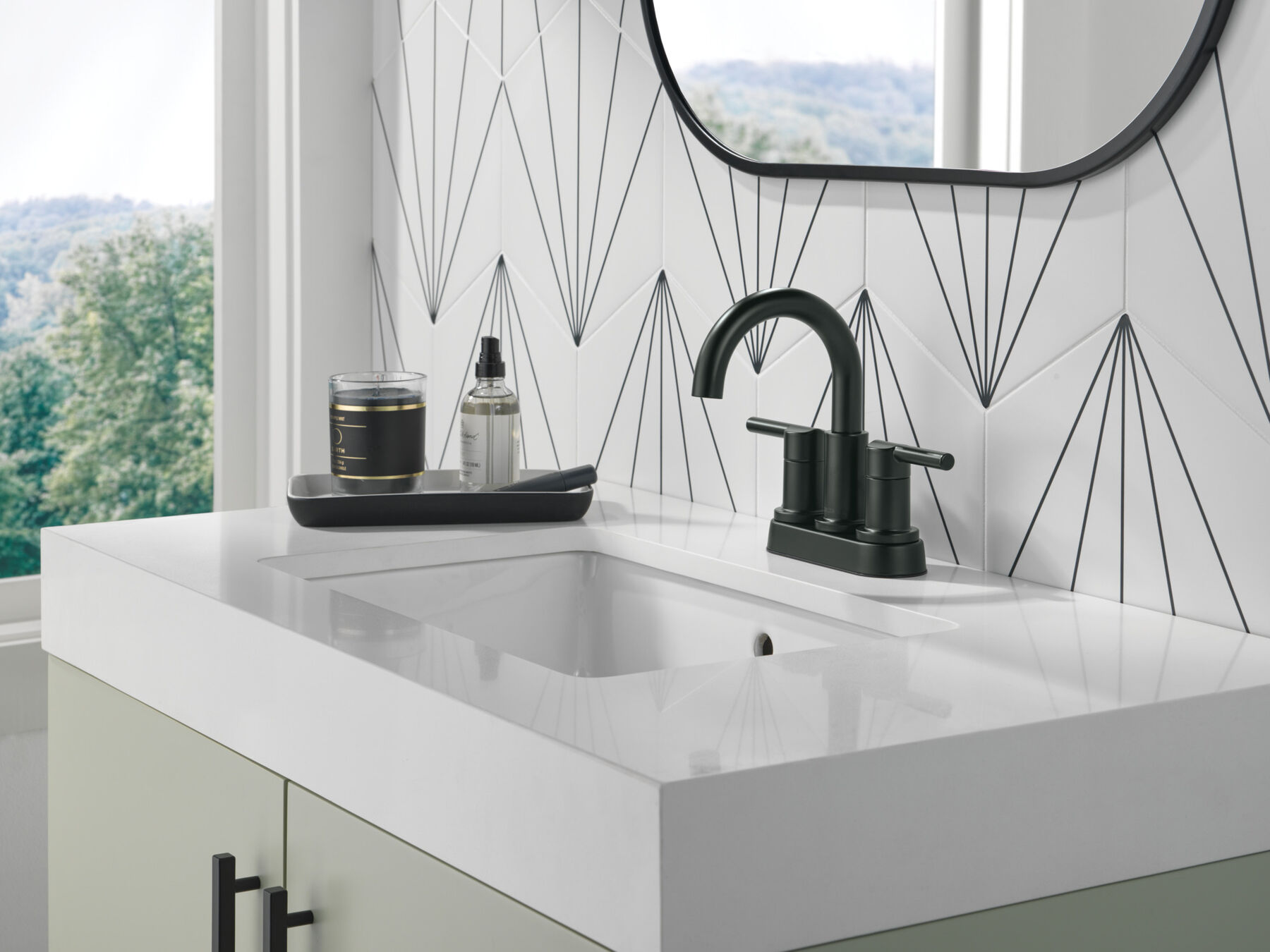 Two Handle Centerset Bathroom Faucet