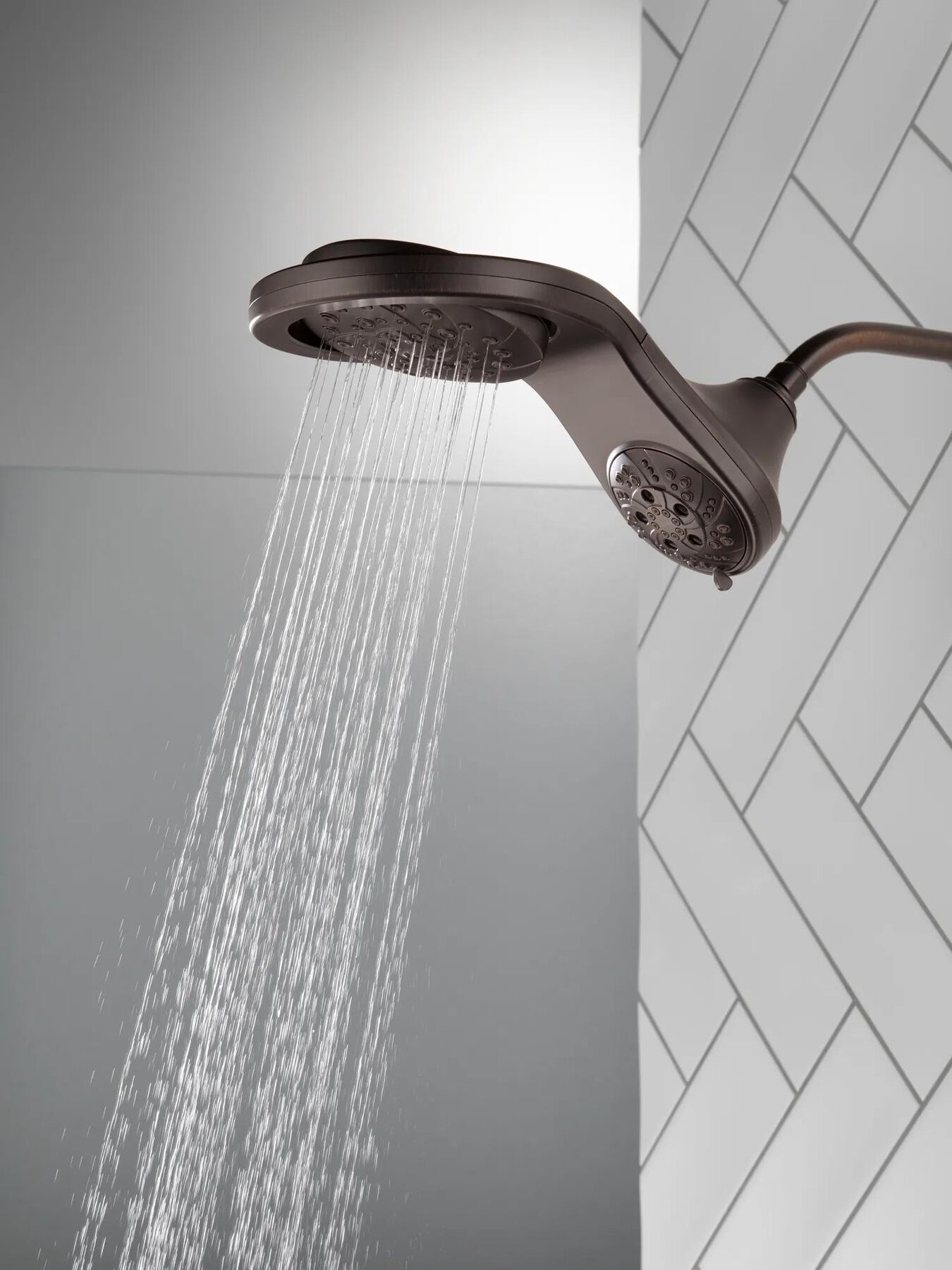 HydroRain&reg; H<sub>2</sub>Okinetic&reg; 5-Setting Two-in-One Shower Head