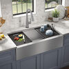 36&rdquo; Workstation Undermount&nbsp;Single Bowl&nbsp;16 Gauge Stainless Steel&nbsp;Farmhouse Apron Front Kitchen Sink&nbsp;with&nbsp;WorkFlow&trade; Ledge and Accessories