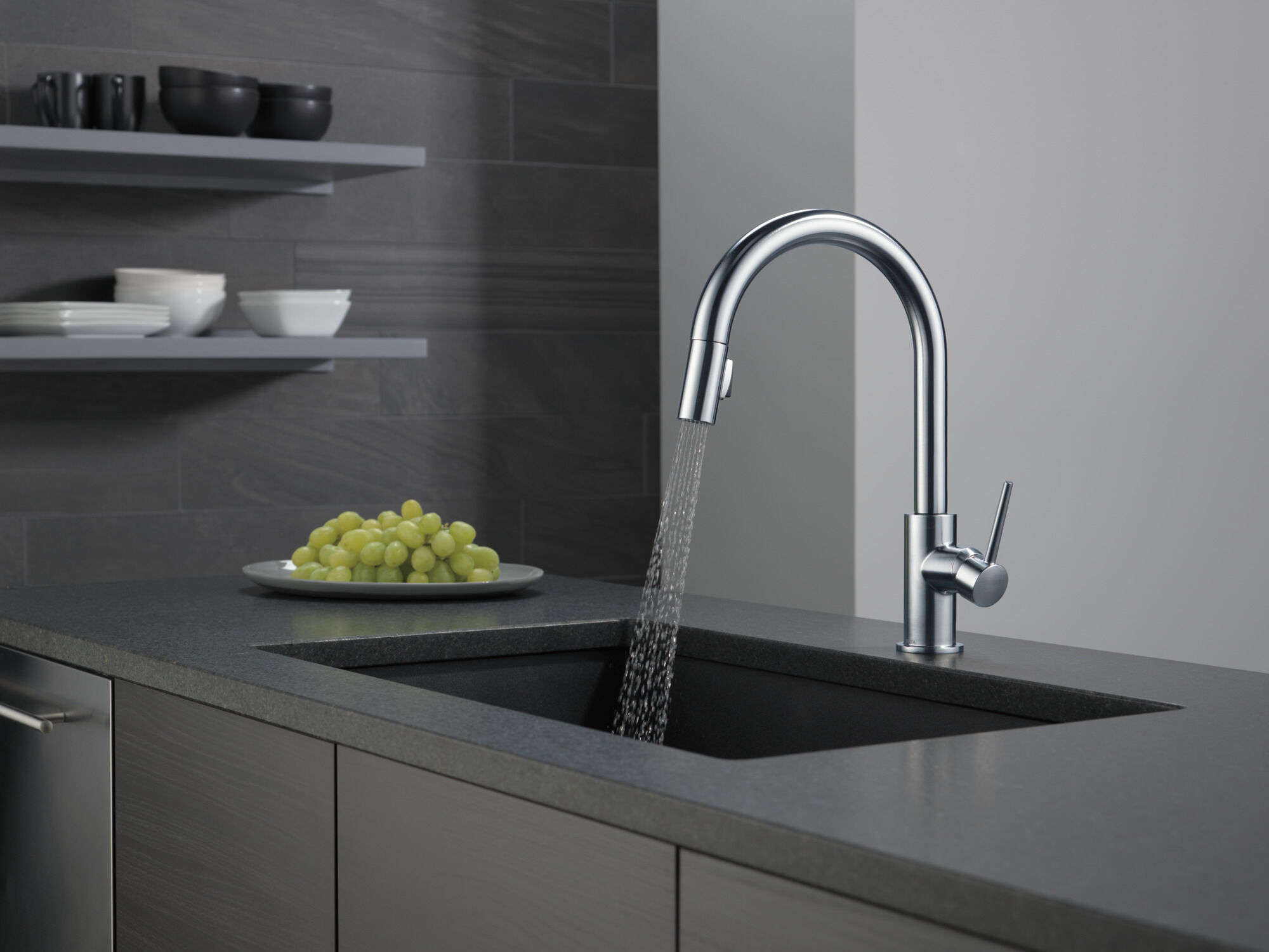 アールタイプ デルタ Single Handle Pull-Down Kitchen Faucet (Recertified) in Arctic
