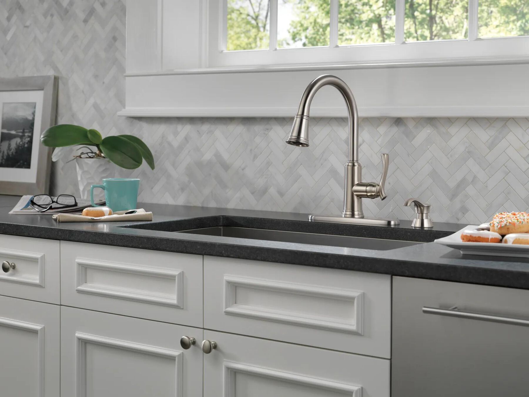Pull-Down Kitchen Faucet with Soap Dispenser