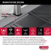33&rdquo; Granite Composite Workstation Kitchen Sink Drop-In Top Mount Single Bowl with WorkFlow&trade; Ledge and Accessories in Dark Grey