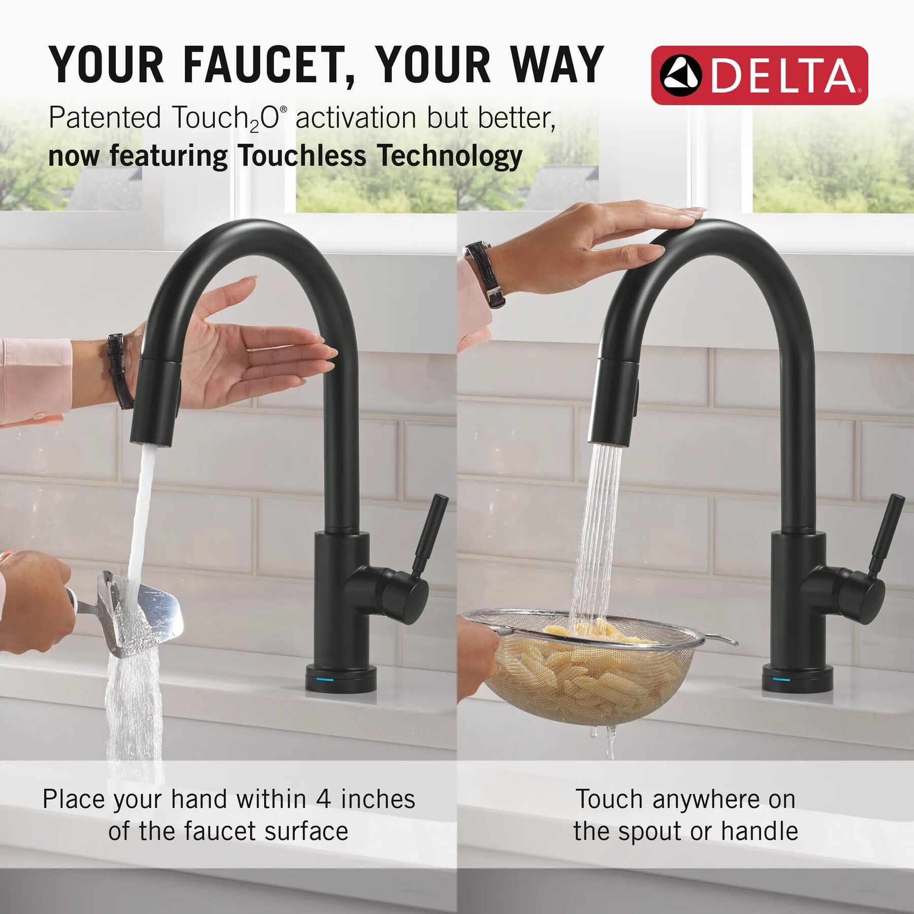 Single Handle Pull-Down Touch<sub>2</sub>O&reg; Technology Kitchen Faucet with Touchless Technology