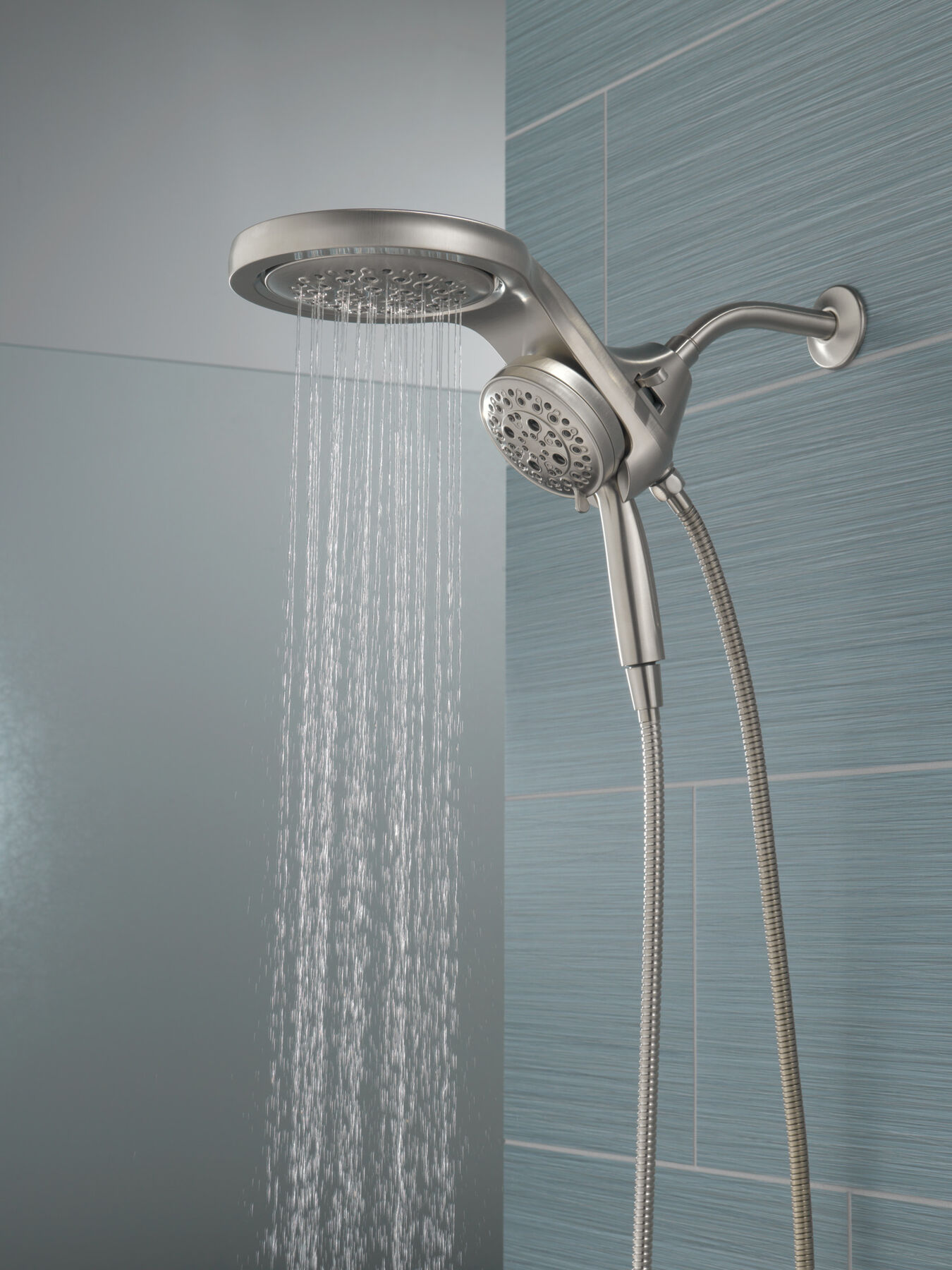 HydroRain&reg; H<sub>2</sub>Okinetic&reg; 5-Setting Two-in-One Shower Head (Recertified)