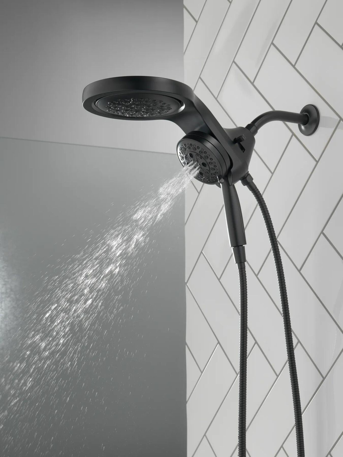 HydroRain&reg; H<sub>2</sub>Okinetic&reg; 5-Setting Two-in-One Shower Head