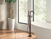 Single Handle Floor Mount Tub Filler Trim with Hand Shower