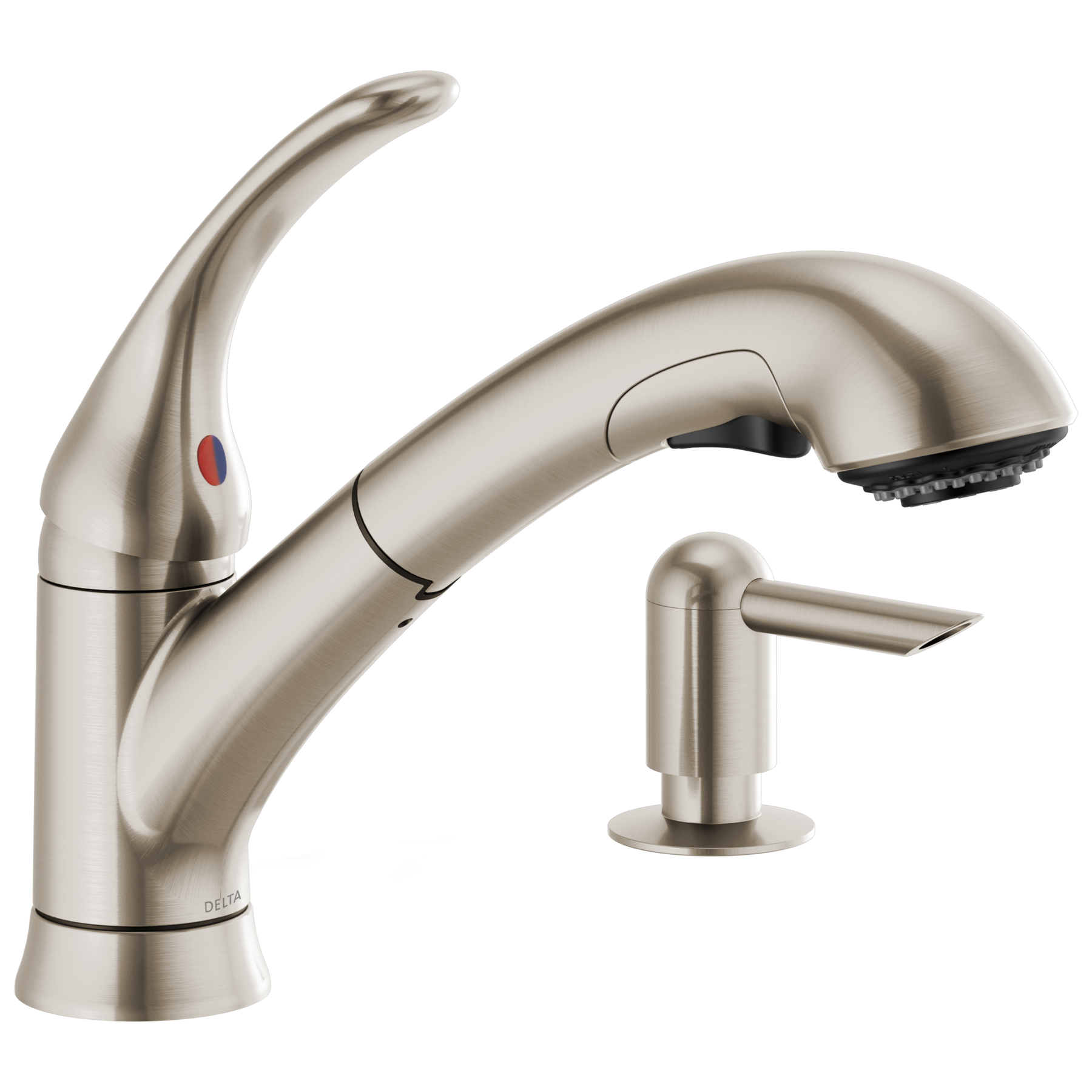 Single Handle Pull-Out Kitchen Faucet with Soap Dispenser (Recertified)