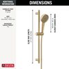 4-Setting Hand Shower with Slide Bar featuring FeatherRain&trade; Spray