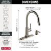 Single Handle Pull-Down Kitchen Faucet with Touch<sub>2</sub>O&reg; Technology Technology and Soap Dispenser