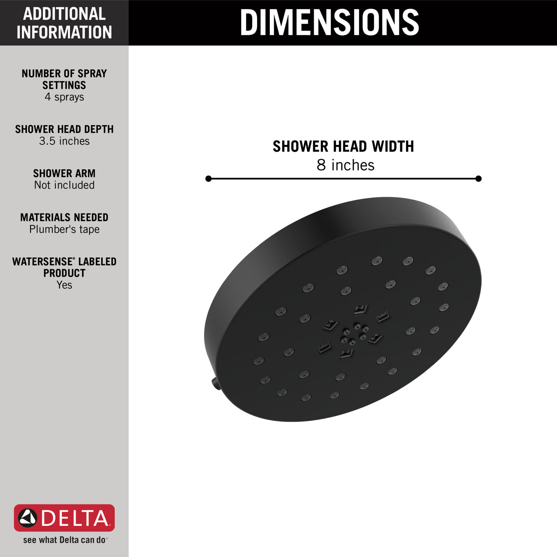 H2Okinetic&reg; 4-SETTING SHOWER HEAD (Recertified)