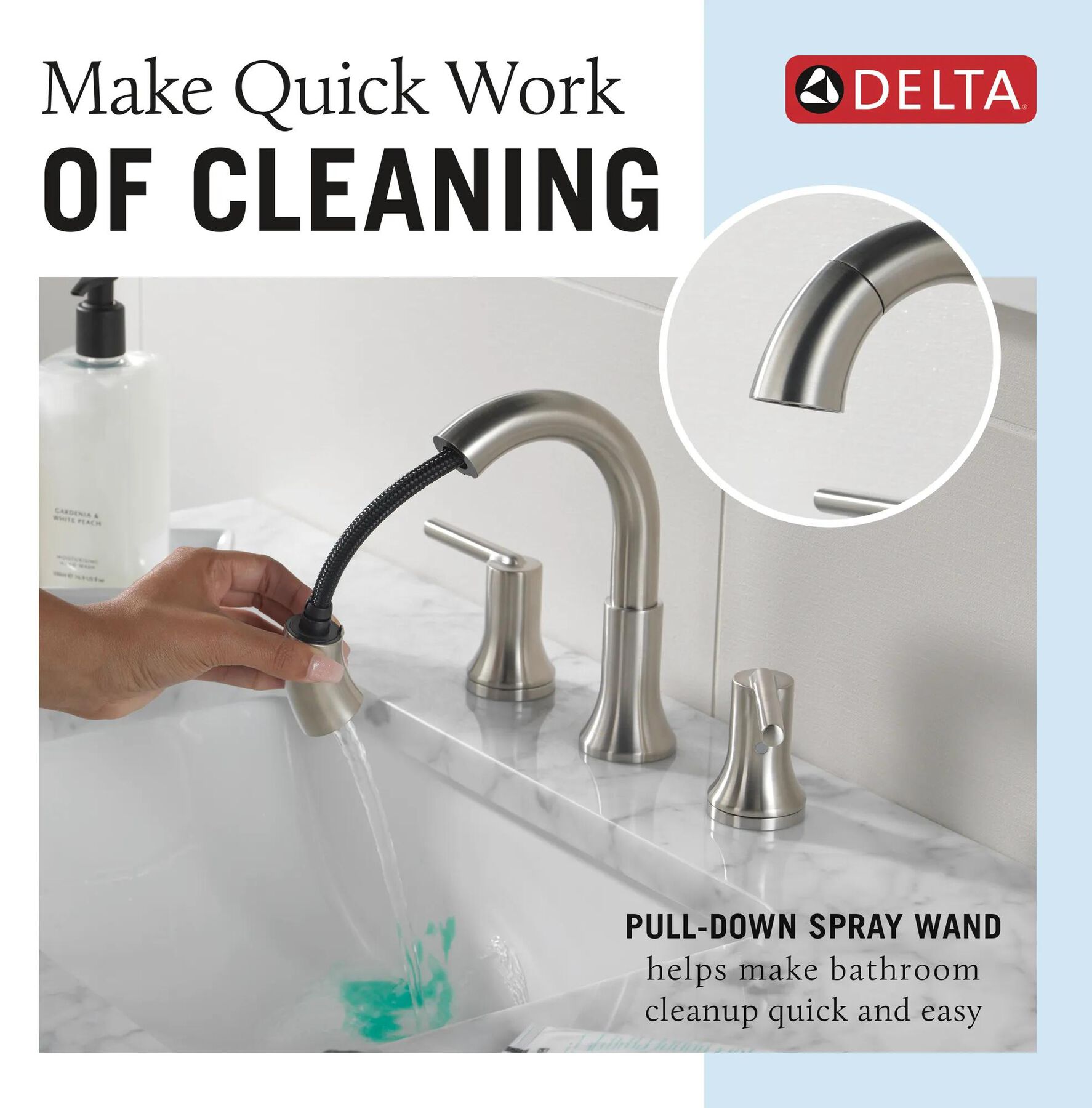 Two Handle Widespread Pull Down Bathroom Faucet (Recertified)
