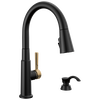 Single Handle Pull-Down Kitchen Faucet with Soap Dispenser and ShieldSpray&reg; Technology