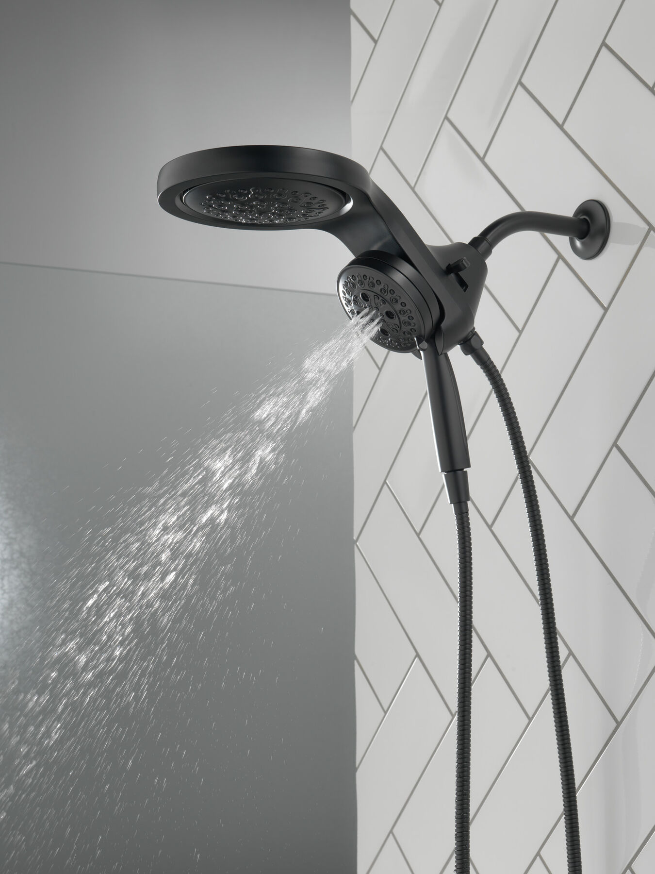 HydroRain&reg; H<sub>2</sub>Okinetic&reg; 5-Setting Two-in-One Shower Head