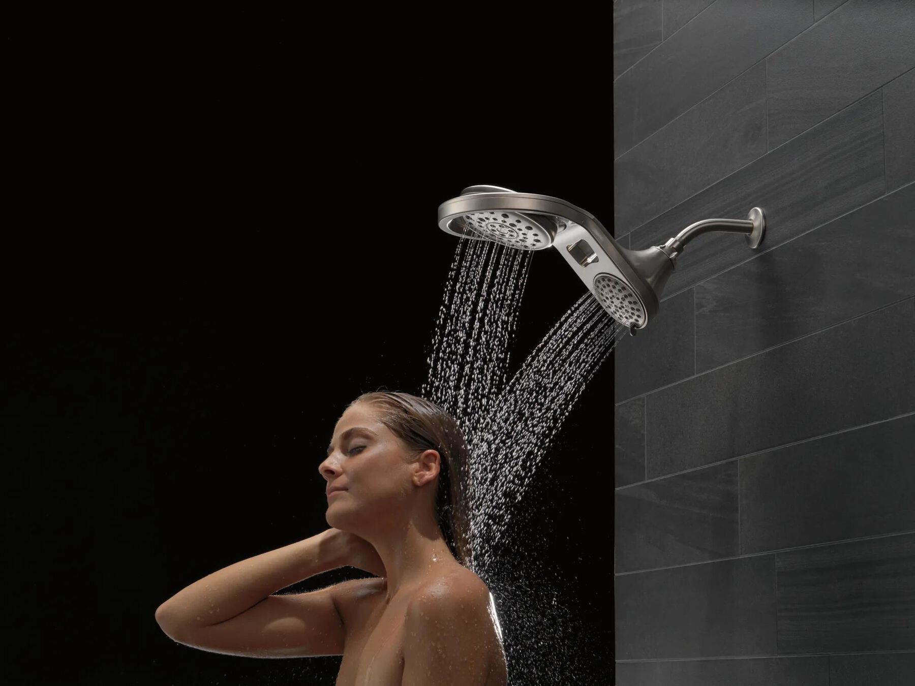 HydroRain&reg; 5-Setting Two-in-One Shower Head