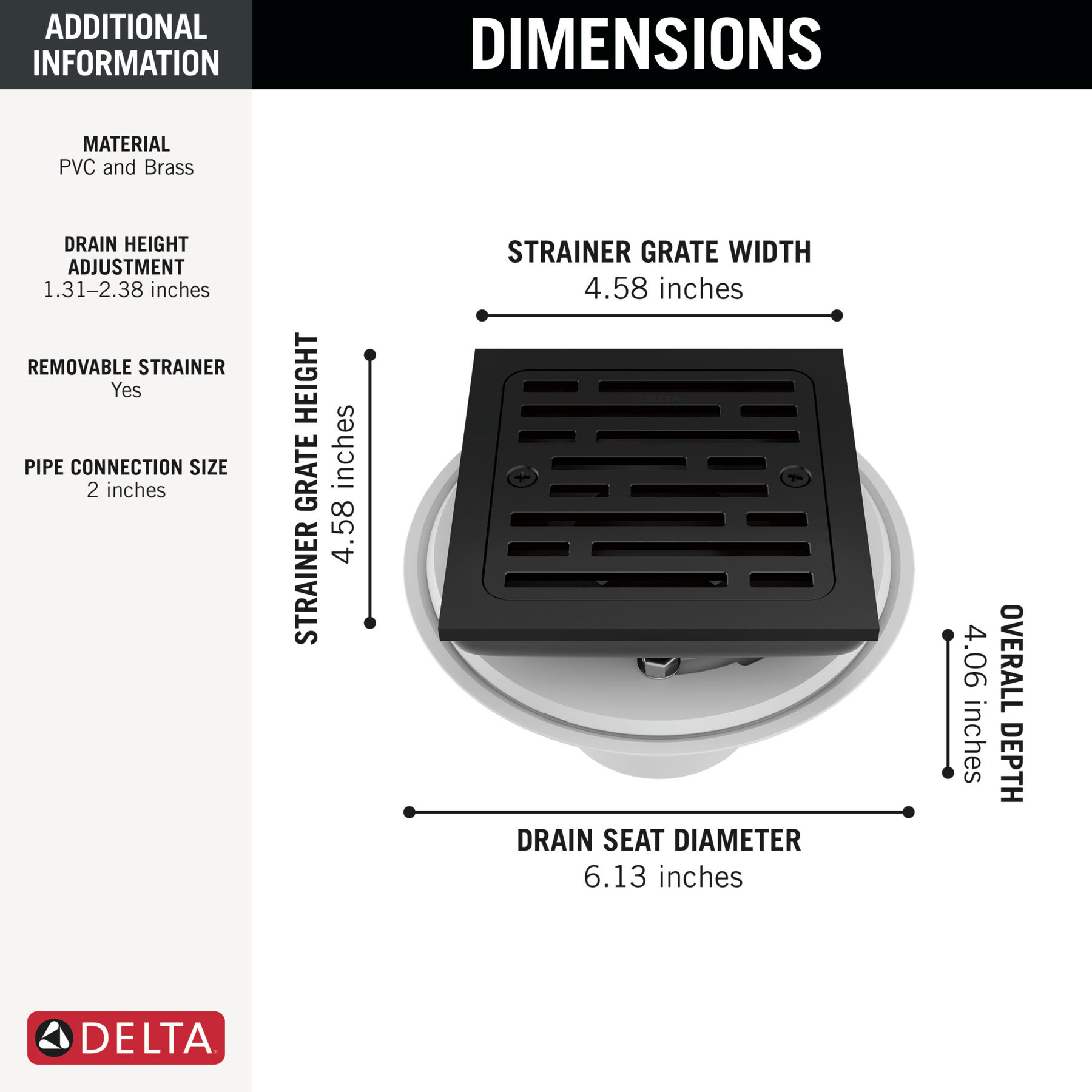 4" Tile-In Square Shower Drain