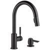 Single Handle Pull-Down Kitchen Faucet with Soap Dispenser