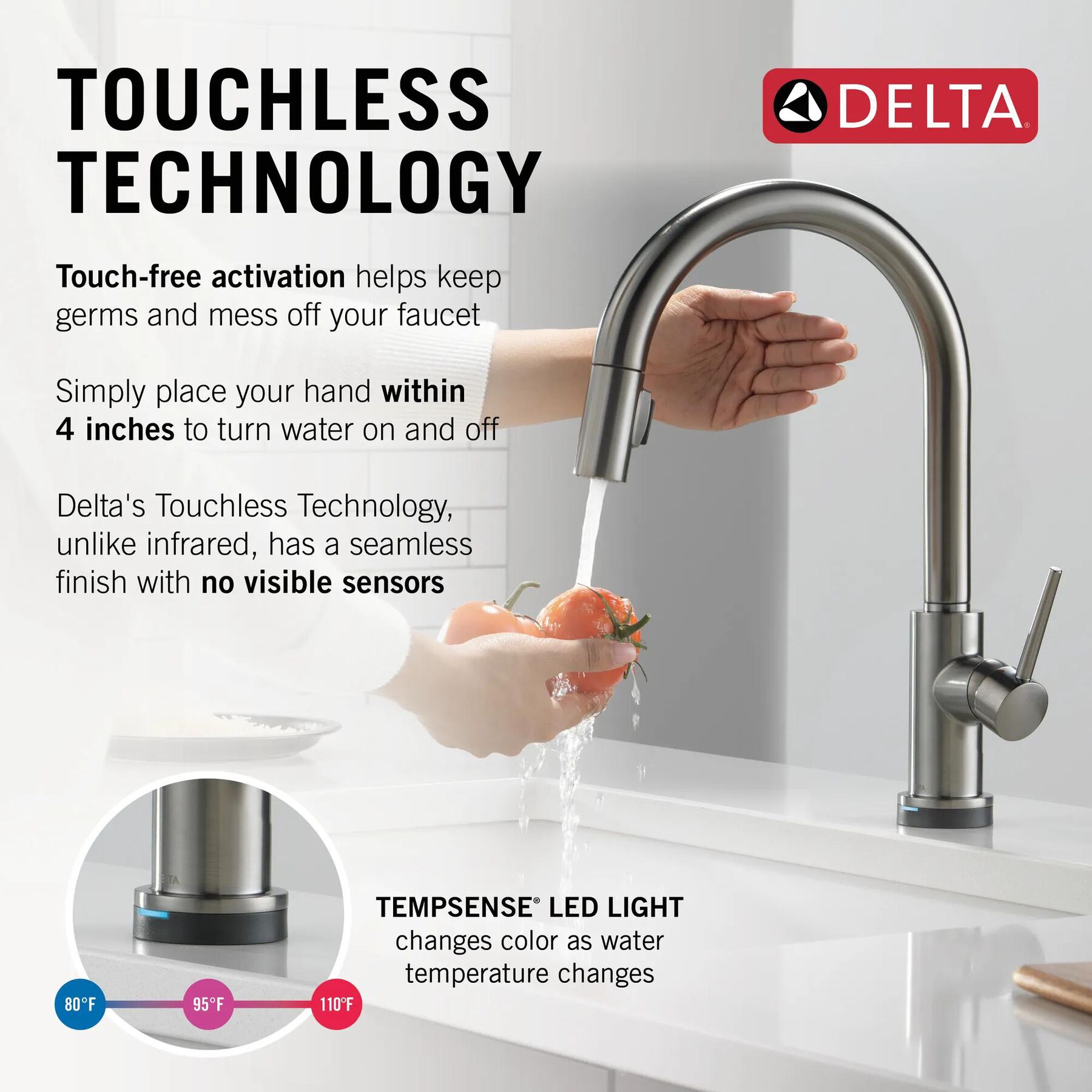 Touch2O with Touchless and VoiceIQ&reg; Technology Single Handle Pull-Down Kitchen Faucet with Soap Dispenser