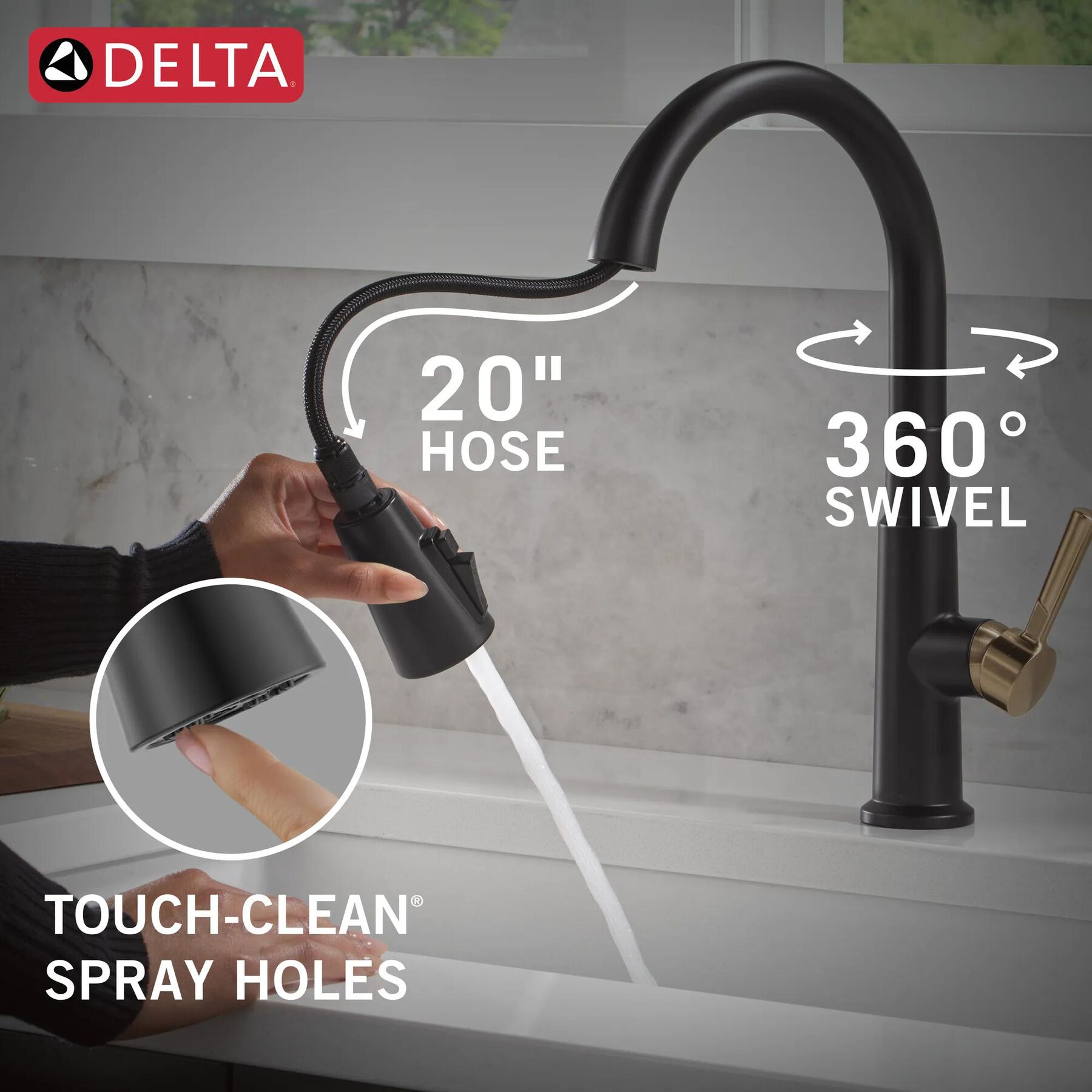 Single Handle Pull-Down Kitchen Faucet with Soap Dispenser and ShieldSpray&reg; Technology