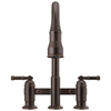 Two Handle Pull-Down Bridge Kitchen Faucet