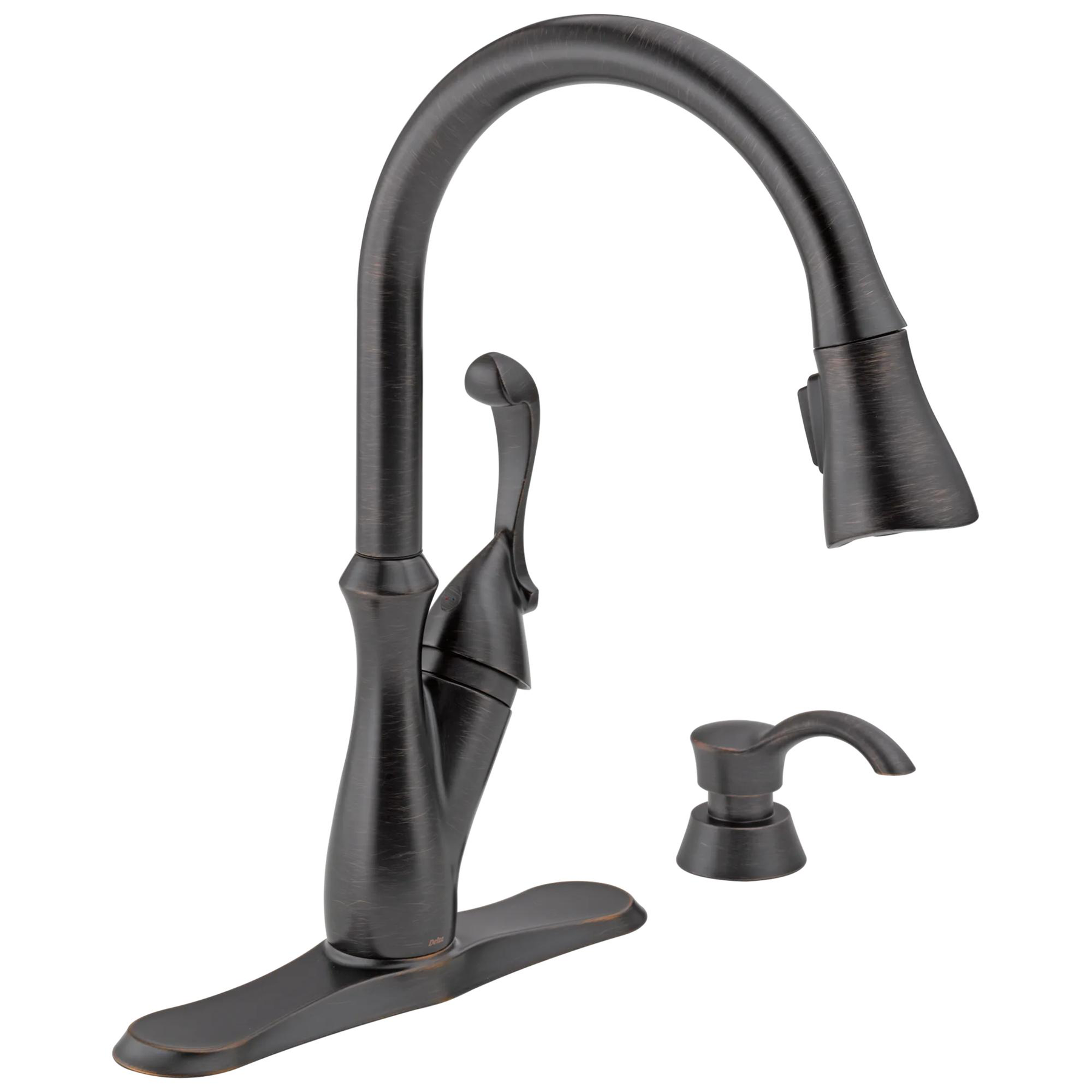 Single Handle Pull-Down Kitchen Faucet with Soap Dispenser