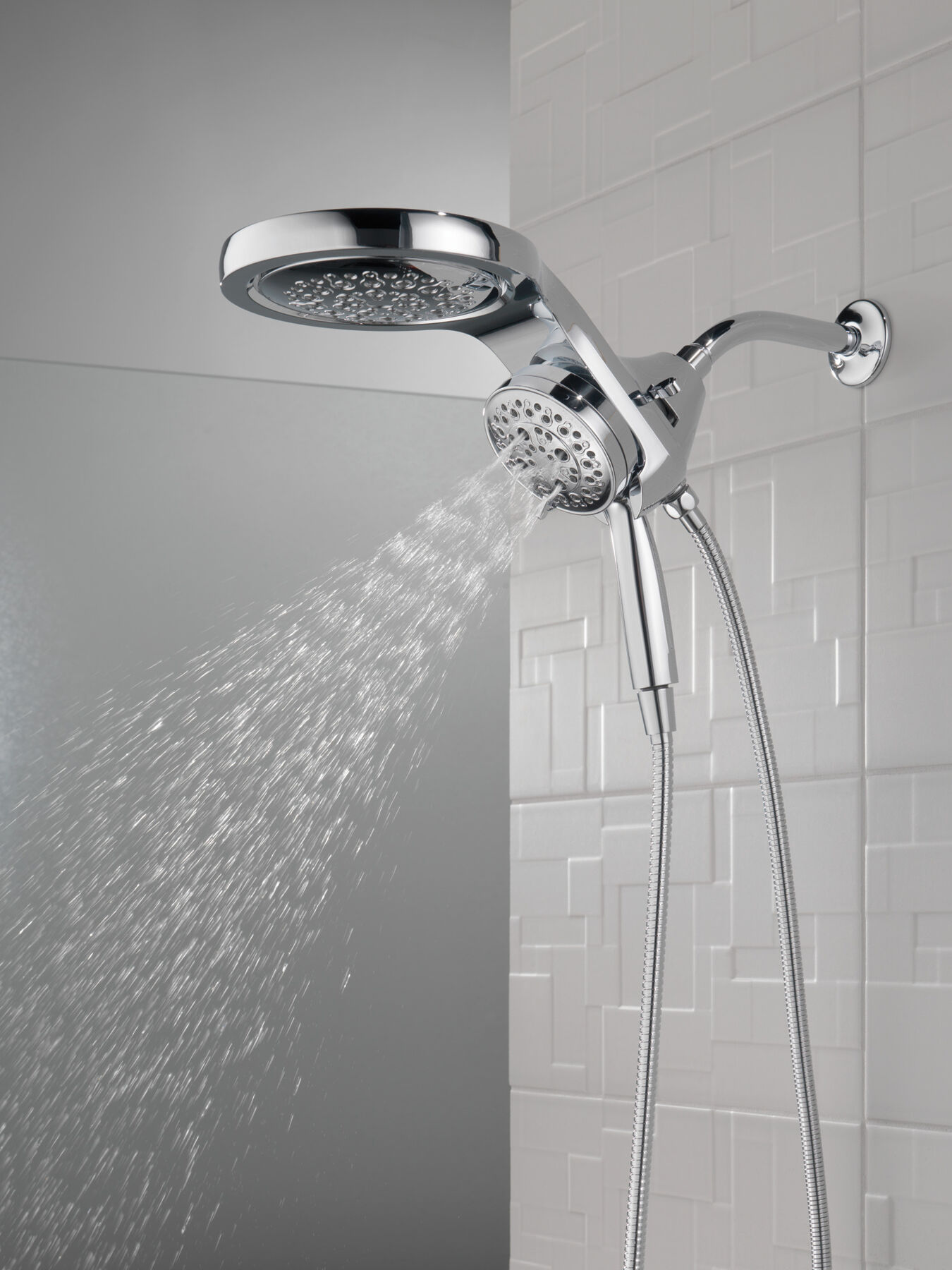 HydroRain&reg; H2Okinetic&reg; 5-Setting Two-in-One Shower Head (Recertified)