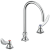 Two Handle Widespread Lavatory Faucet with Gooseneck Spout - Less Pop-Up