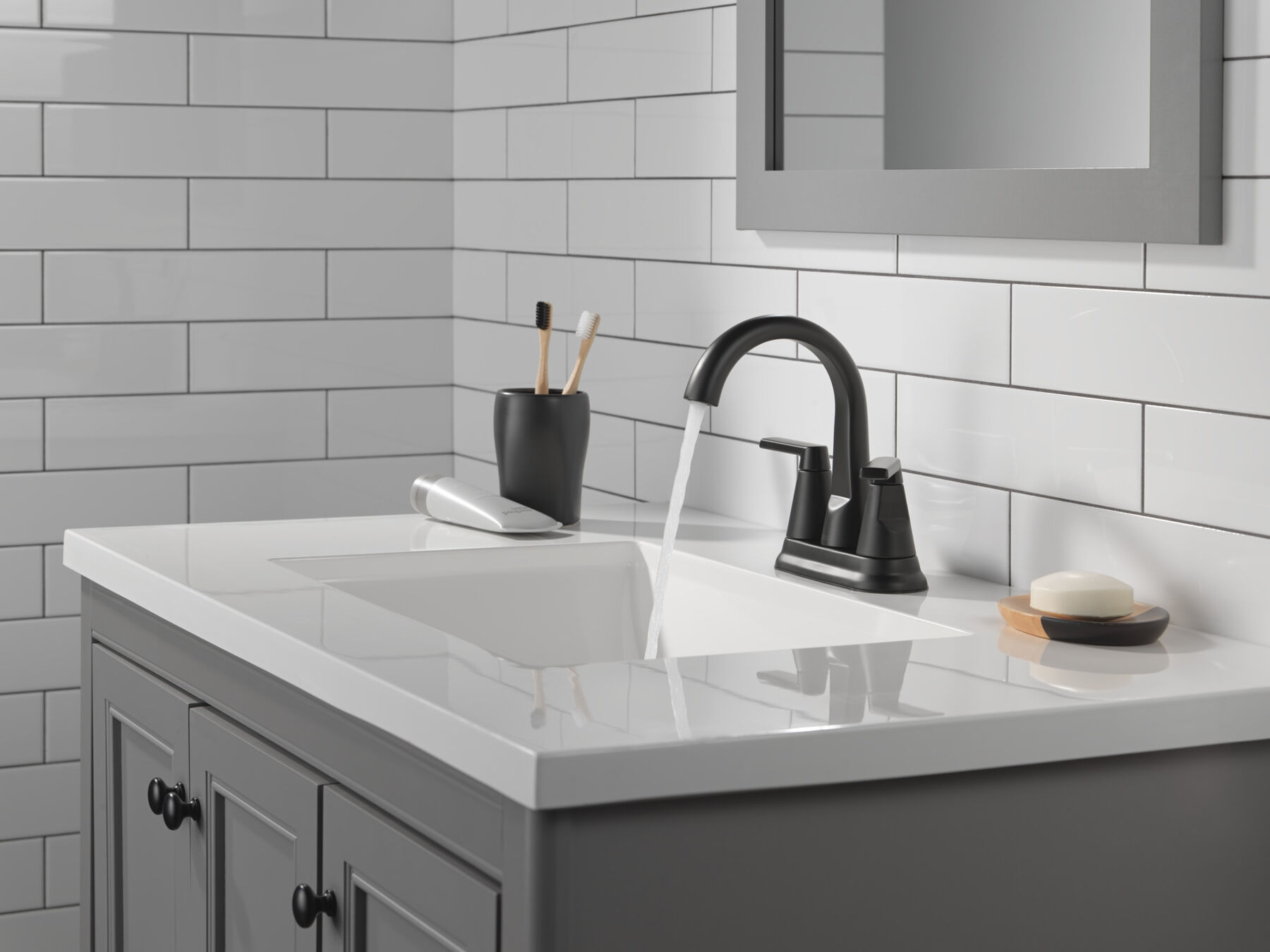 Two Handle Centerset Bathroom Faucet