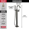 Single Handle Floor Mount Tub Filler Trim (Recertified)