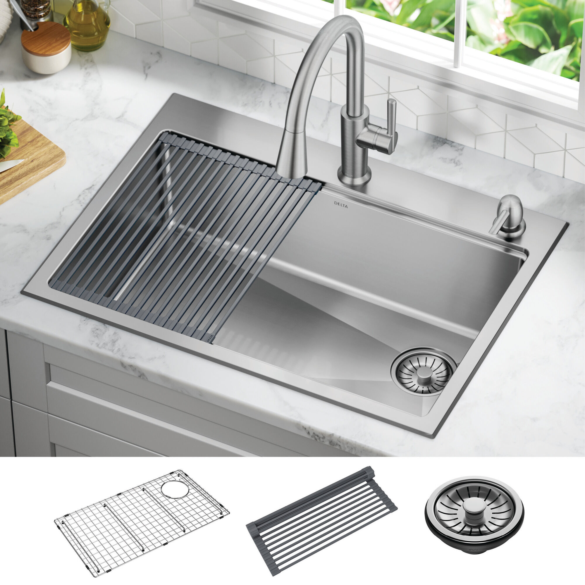 30” Stainless Steel Workstation Kitchen Sink Drop-In Undermount