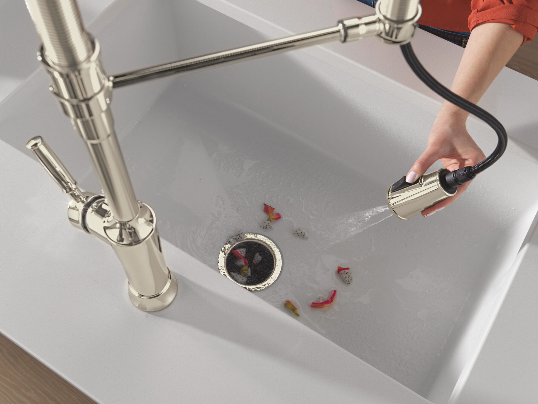 Single-Handle Pull-Down Spring Kitchen Faucet