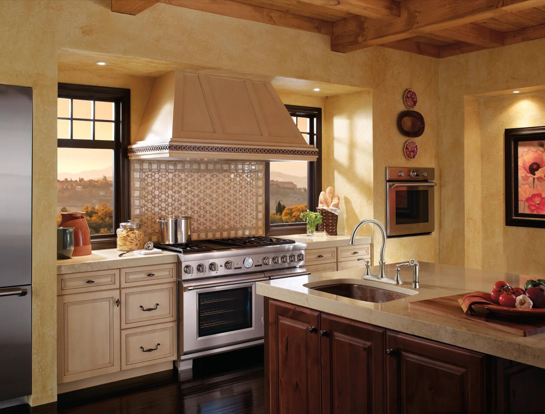 Two Handle Kitchen Faucet with spray (Recertified)