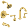 Widespread Lavatory Faucet with 14 Series Tub Shower Trim and Rough Bundle
