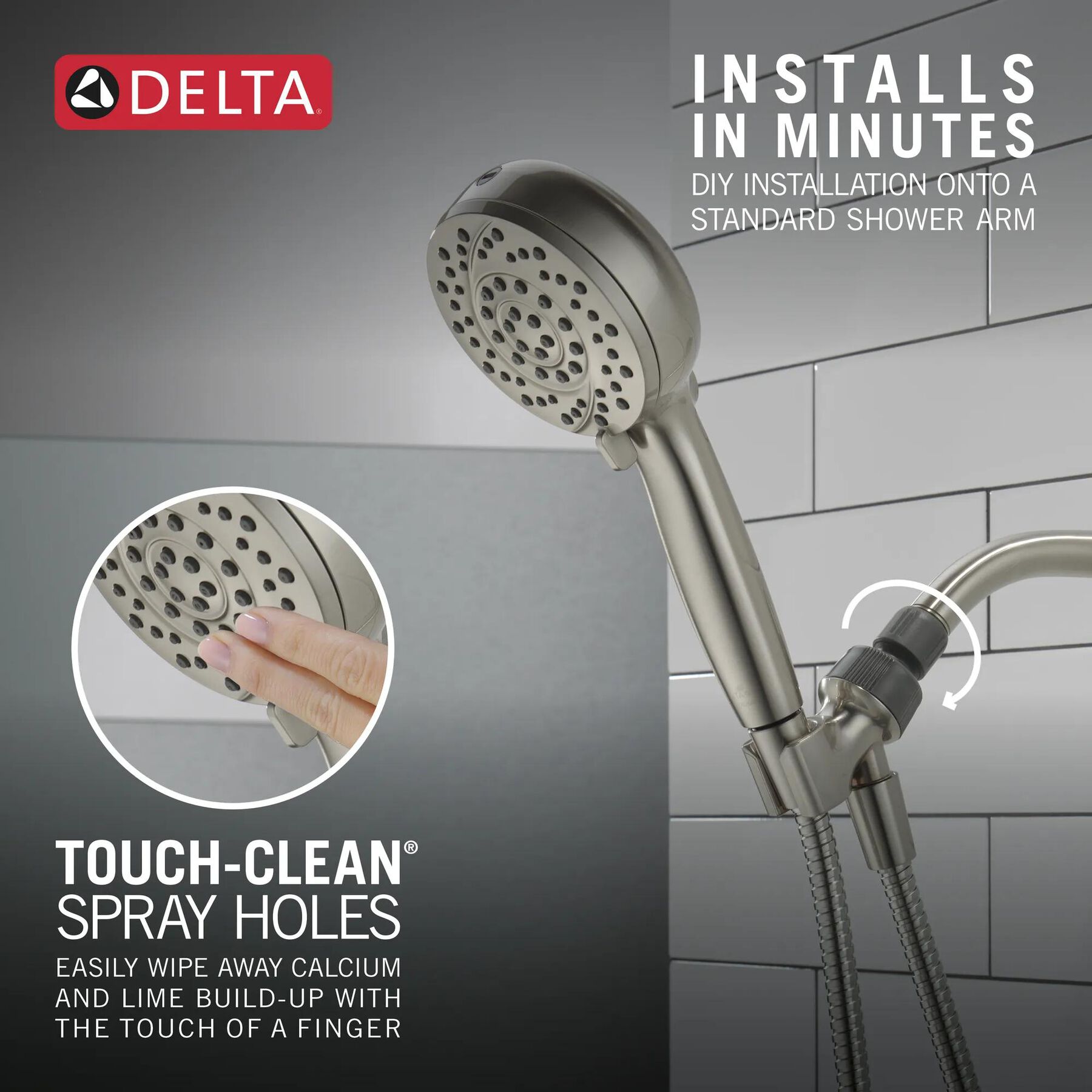 6-Setting Hand Shower with Cleaning Spray
