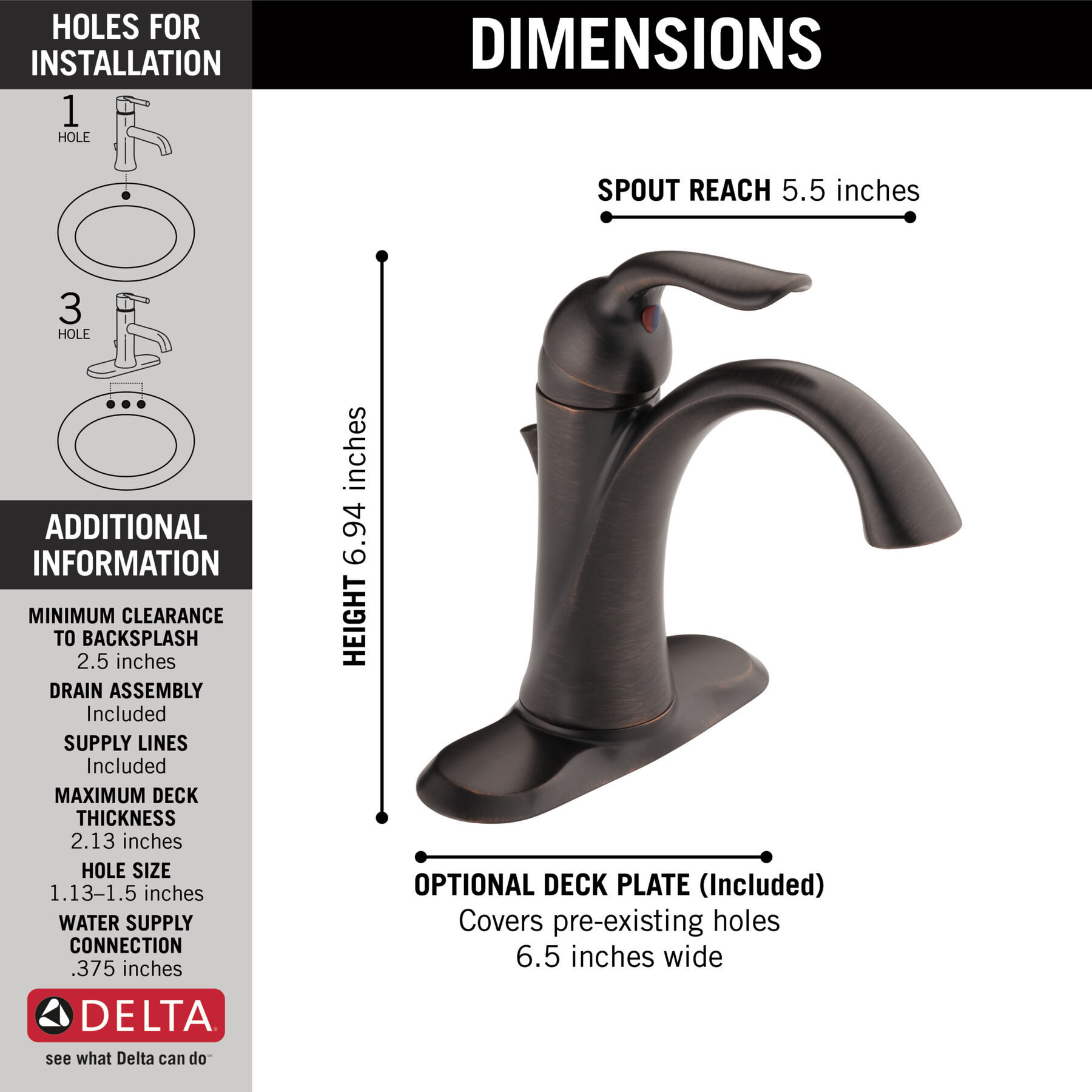Single Handle Bathroom Faucet (Recertified)