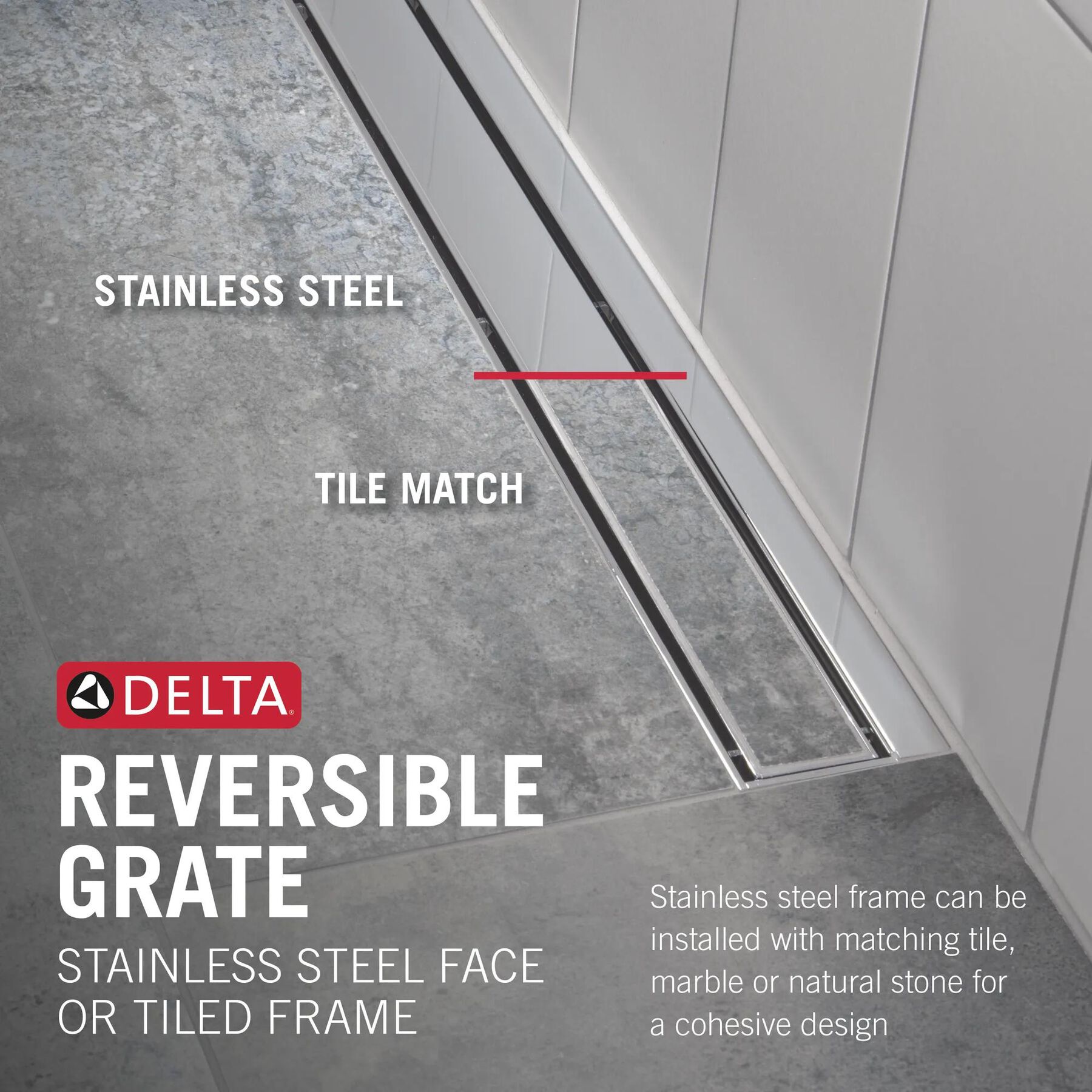 24" Reversible Linear Shower Drain Trim