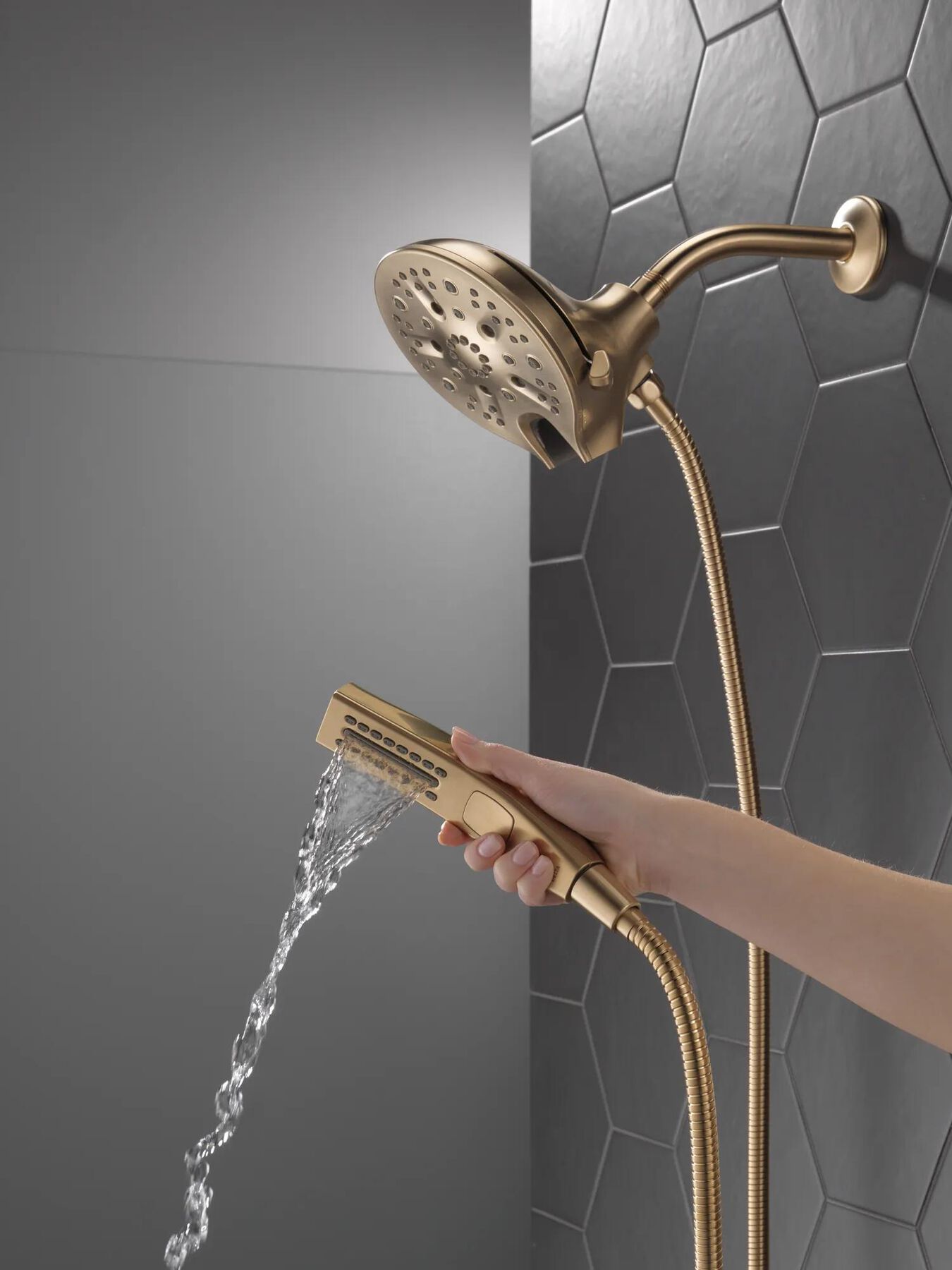 In2ition&reg; H<sub>2</sub>Okinetic&reg; 5-Setting Two-in-One Shower