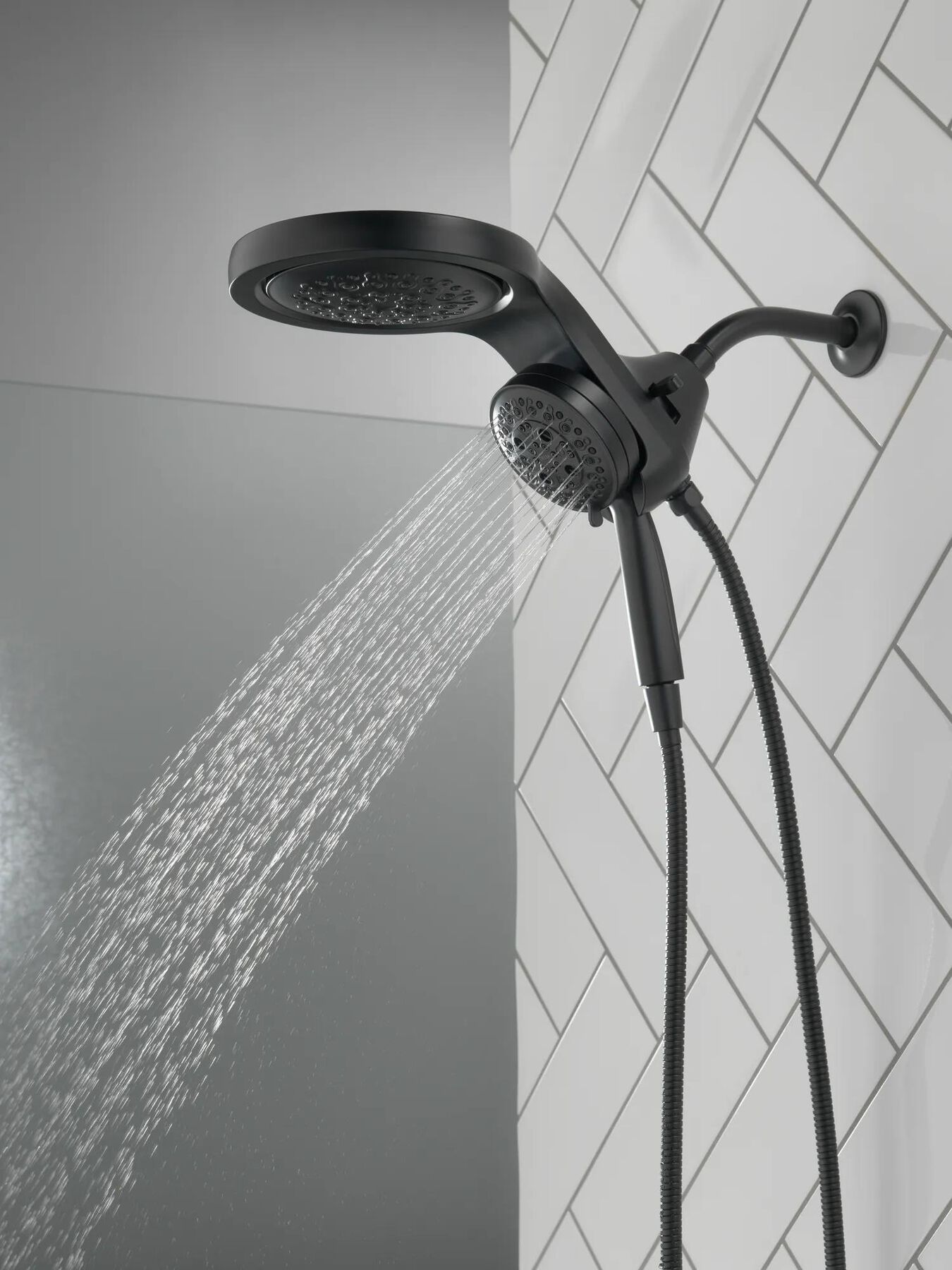 HydroRain&reg; H<sub>2</sub>Okinetic&reg; 5-Setting Two-in-One Shower Head