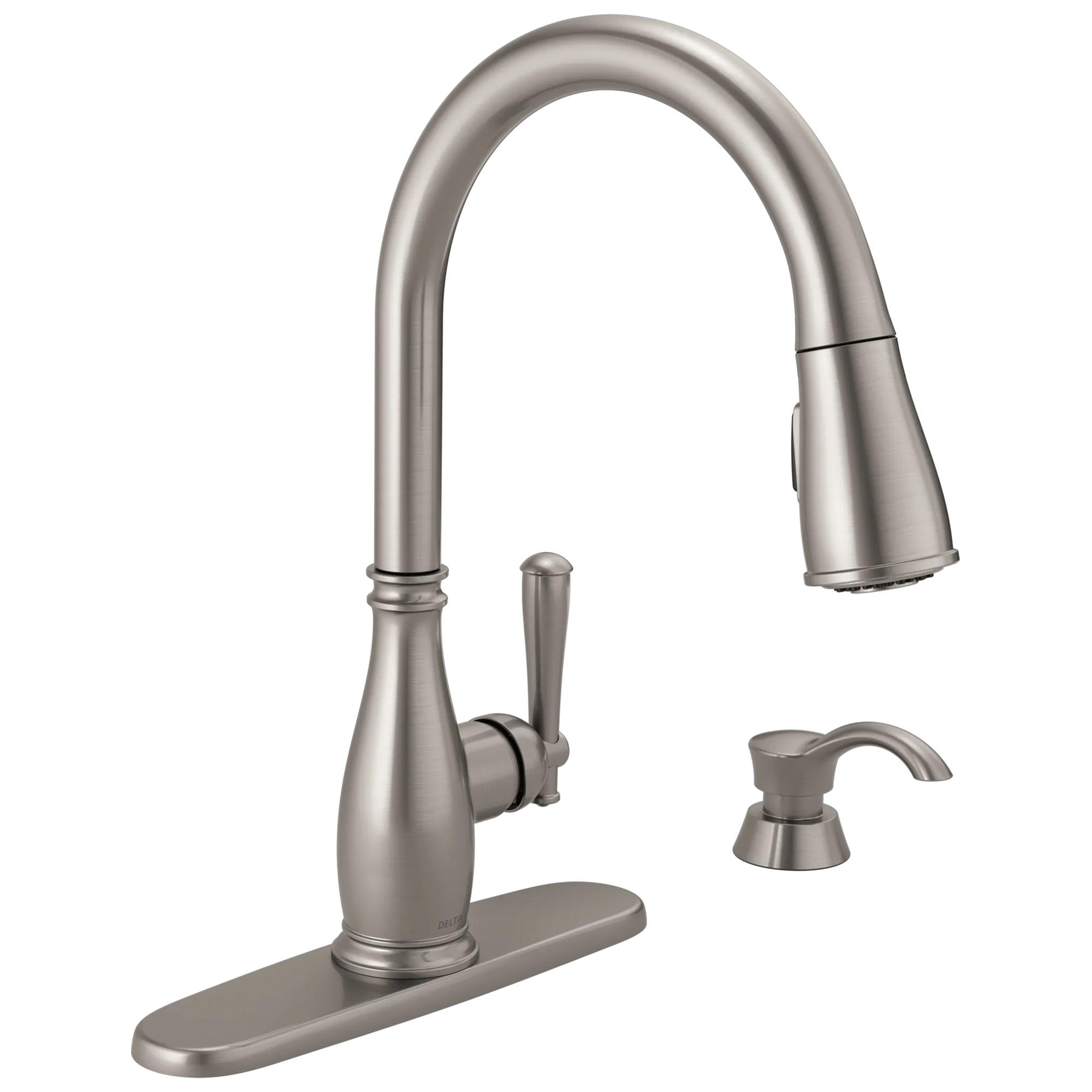 Single Handle Pull-Down Kitchen Faucet with Soap Dispenser