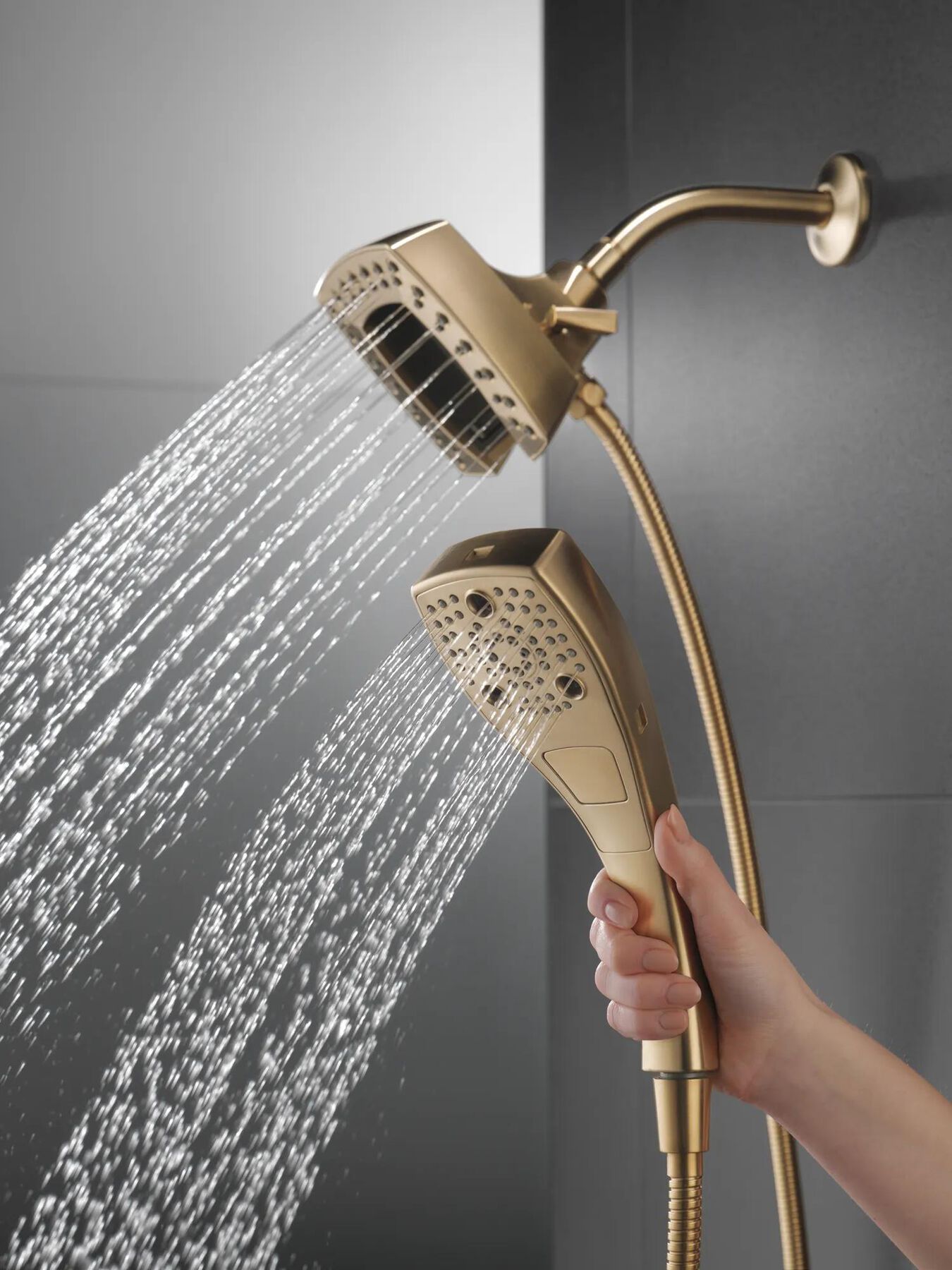 H<sub>2</sub>Okinetic&reg; In2ition&reg; 5-Setting Two-in-One Shower