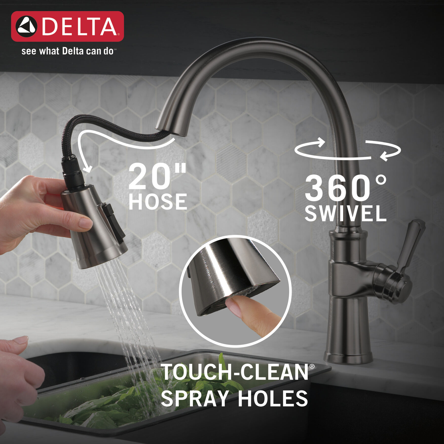 Single Handle Pull-Down Kitchen Faucet with Soap Dispenser and ShieldSpray&reg; Technology (Recertified)