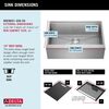 33&rdquo; Workstation Undermount&nbsp;Single Bowl&nbsp;16 Gauge Stainless Steel&nbsp;Farmhouse Apron Front Kitchen Sink&nbsp;with&nbsp;WorkFlow&trade; Ledge and Accessories