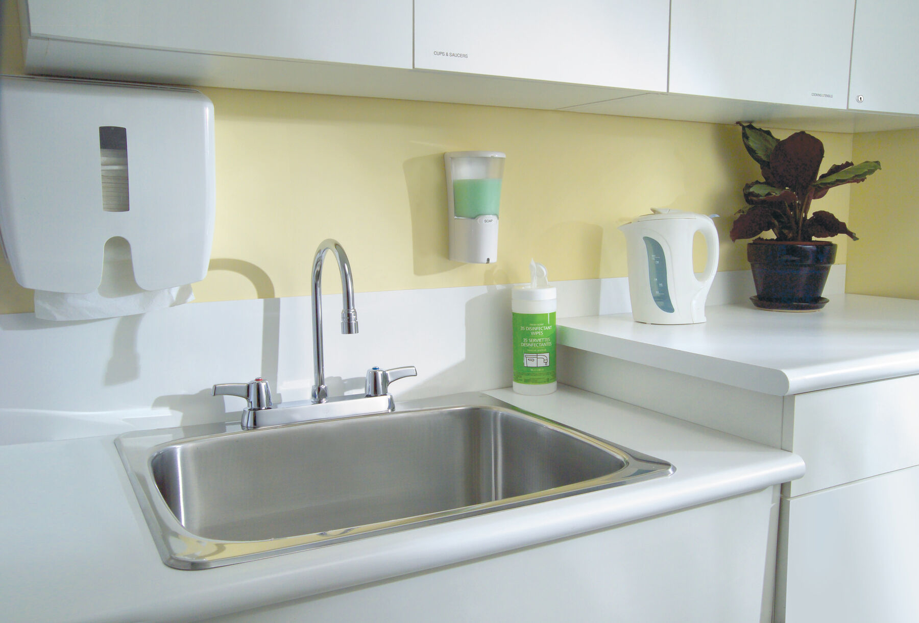Two Handle 8 In Cast Deck-Mount Faucet