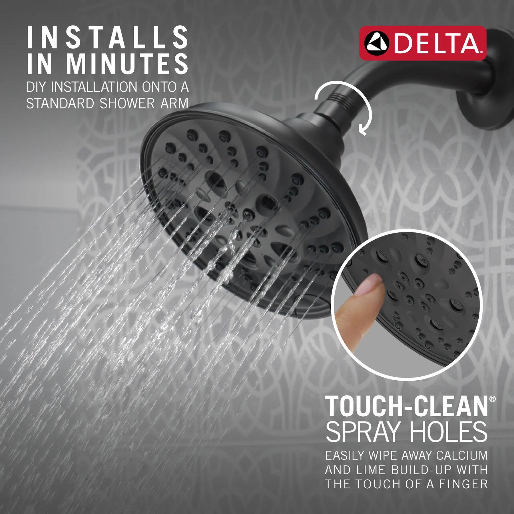 H<sub>2</sub>Okinetic&reg; 5-Setting Traditional Raincan Shower Head