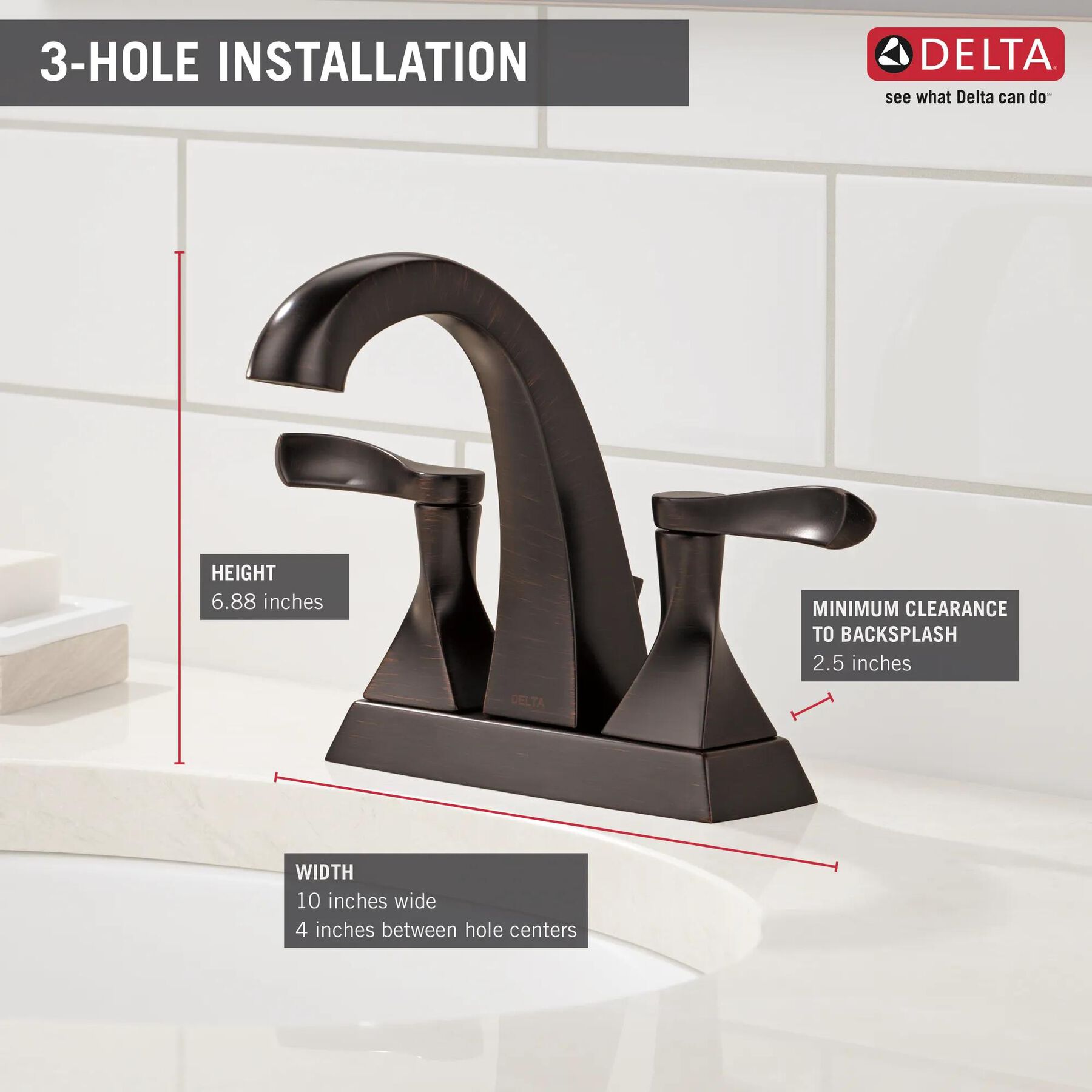 Two Handle Centerset Bathroom Faucet
