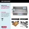 30&rdquo; Workstation Kitchen Sink Undermount Stainless Steel Single Bowl with WorkFlow&trade; Ledge and Accessories
