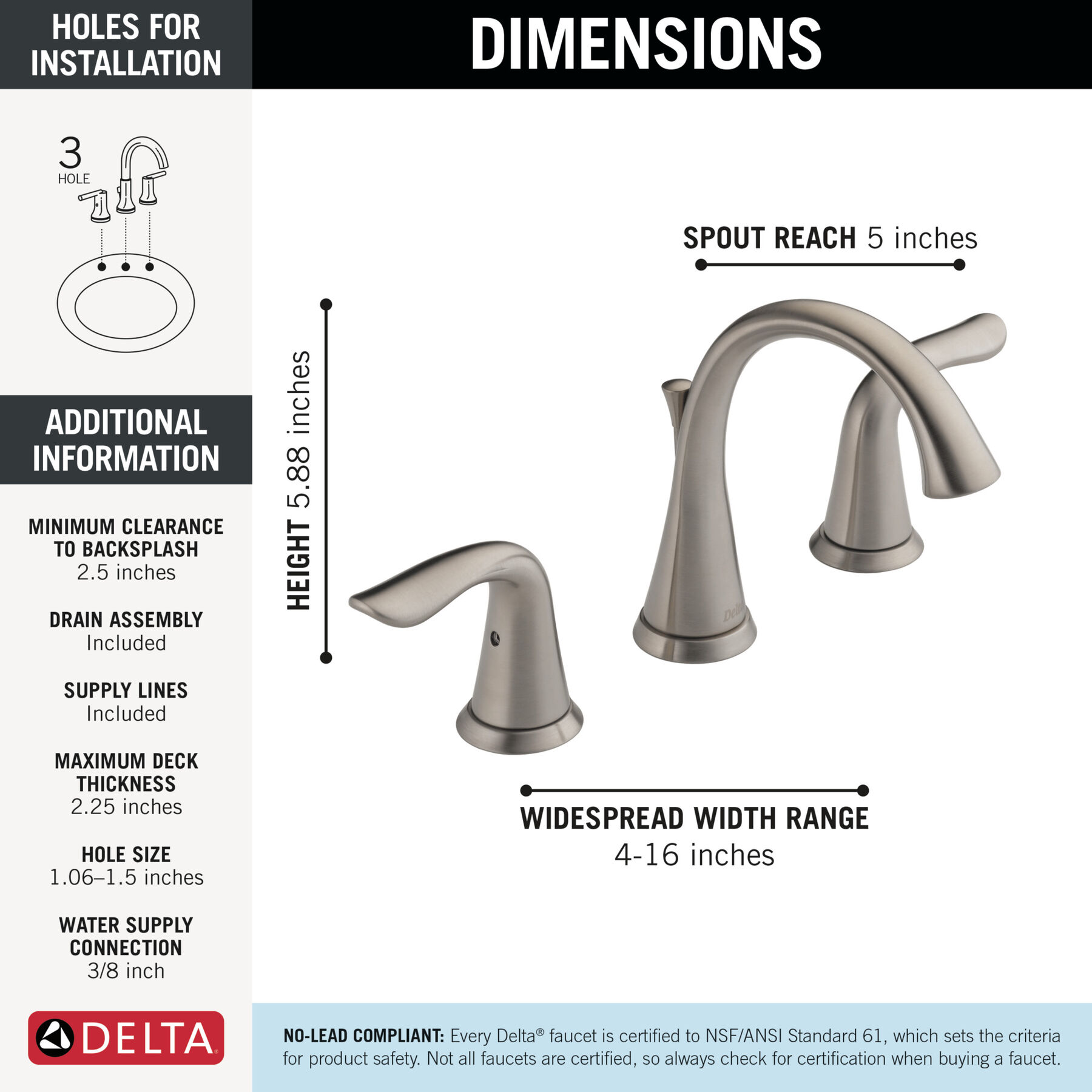 Two Handle Widespread Bathroom Faucet