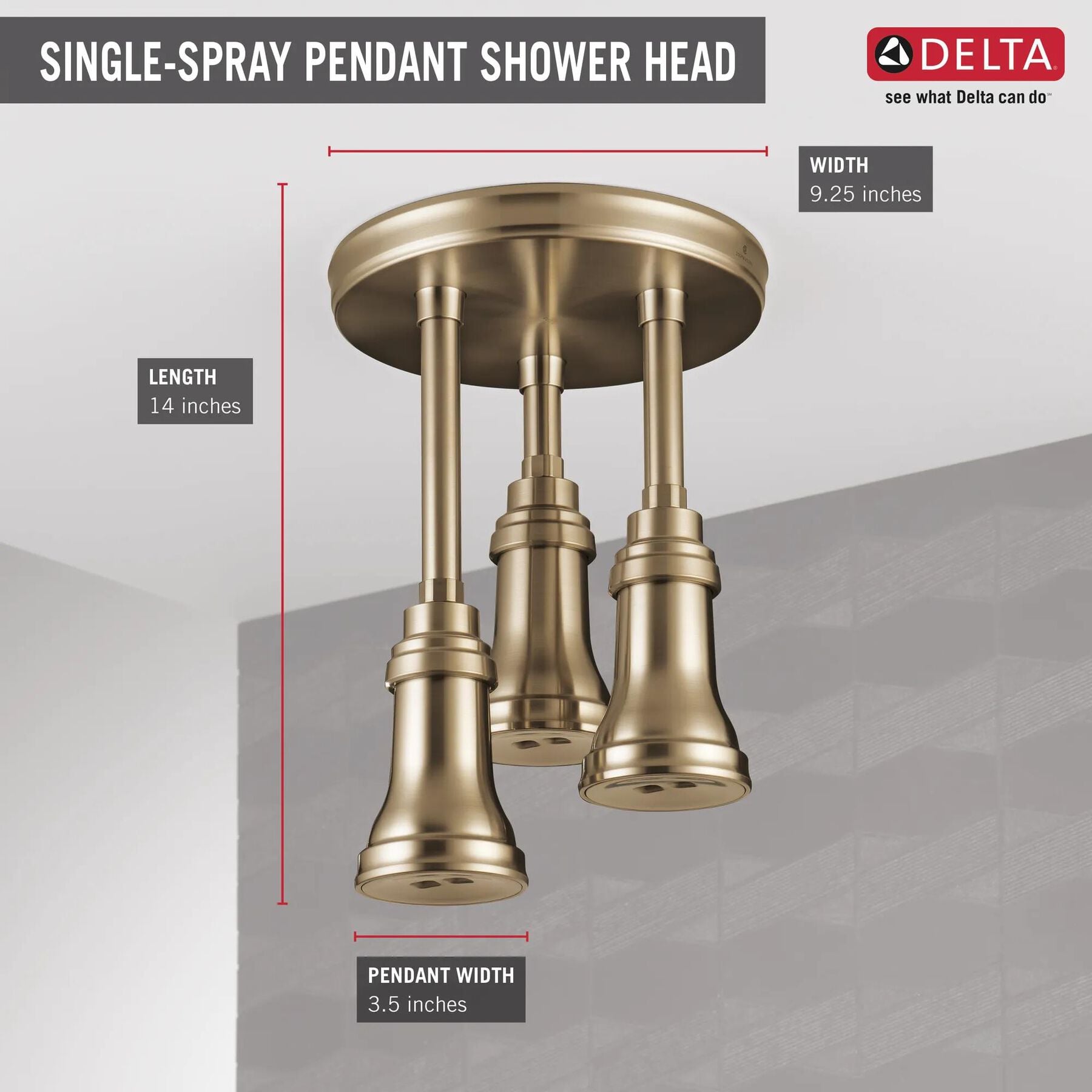 H<sub>2</sub>Okinetic&reg; Pendant Raincan Shower Head