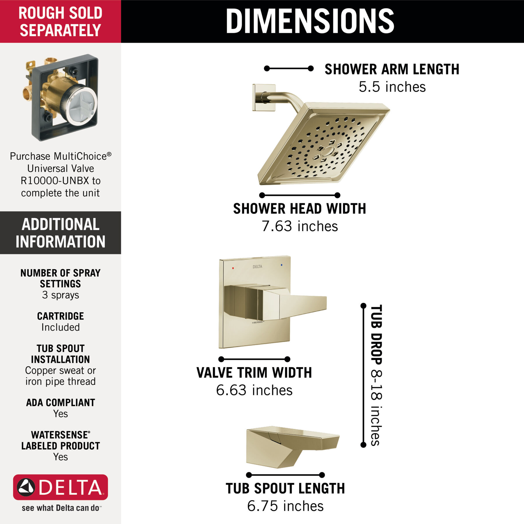 14 Series H2Okinetic Tub Shower Trim